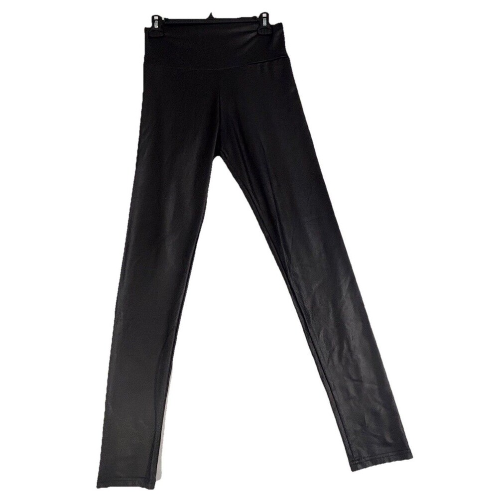 JNTworld Faux Leather Look High Waist Leggings Women’s Black Stretch Pants XL